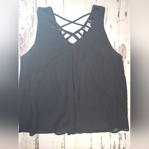 Monteau Sleeveless Black Blouse
